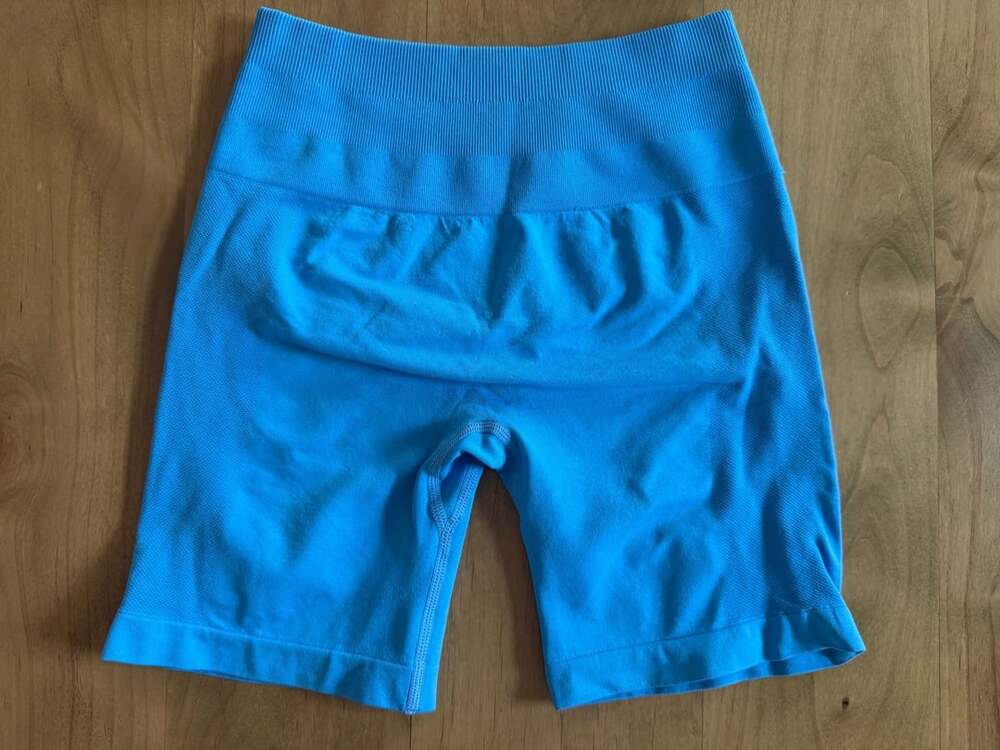 Aurola Seamless Scrunch Butt Gym Shorts Blue